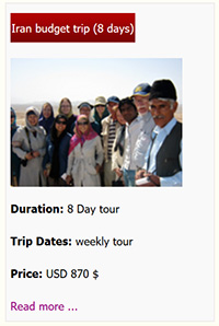 Iran Budget tour 8 days
